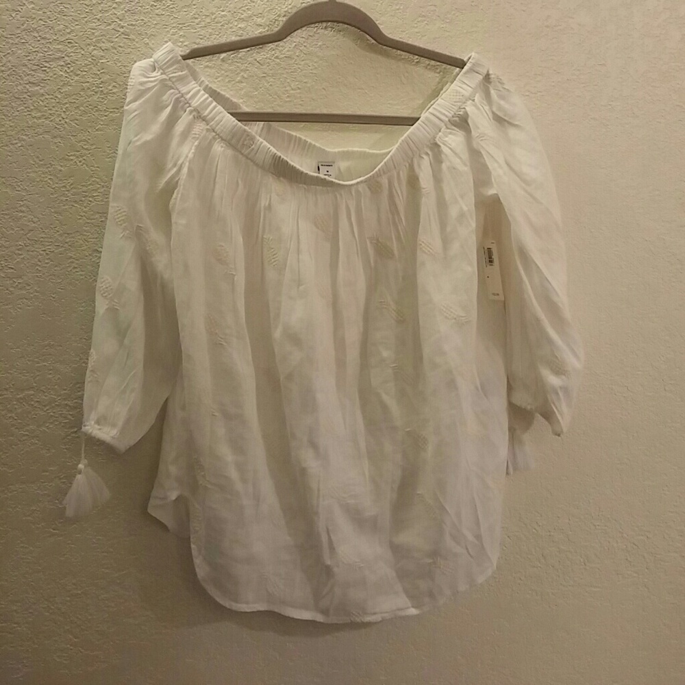 White off-shoulder top